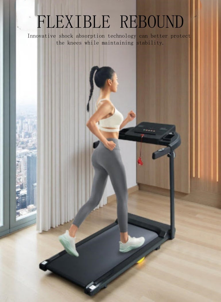 Spides Intelligent Electric Treadmill Multifunctional Household Foldable Walking Pad with Handrail and LED Screen Wireless Intelligent Speed Regulation Portable Desktop Treadmill Multiple Speed Changes Running Machine for Home Office Gym - Image 3